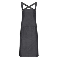 Premier Cross Back Barista Bib Apron - One Size, Black Denim