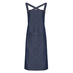Premier Cross Back Barista Bib Apron - One Size, Indigo Denim