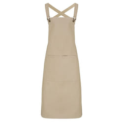 Premier Cross Back Barista Bib Apron - One Size, Khaki