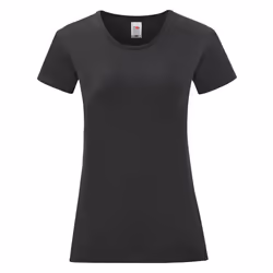 Fruit Of The Loom Womens/Ladies Iconic T-Shirt - L, Black