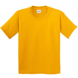 Gildan Childrens Unisex Heavy Cotton T-Shirt (Pack Of 2) - XS, Gold