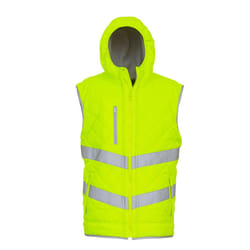 Yoko Unisex Adults Hi Vis Kensington Hooded Gilet (Pack of 2) - 2XL, Yellow