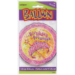Unique Party 18 Inch Pink Birthday Princess Round Foil Balloon
