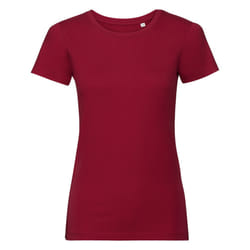 Russell Womens/Ladies Authentic Pure Organic Tee - L, Classic Red