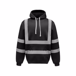 Yoko Mens High Visibility Pull-Over Hoodie - XL, Black