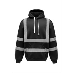 Yoko Mens High Visibility Pull-Over Hoodie - XL, Black