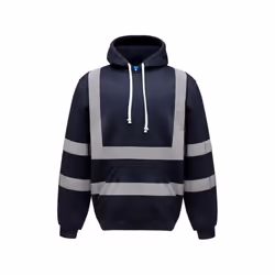 Yoko Mens High Visibility Pull-Over Hoodie - L, Navy