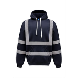 Yoko Mens High Visibility Pull-Over Hoodie - S, Navy