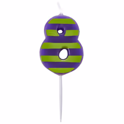 Amscan Number Candle - 7.6cm, 8 - Purple/Green