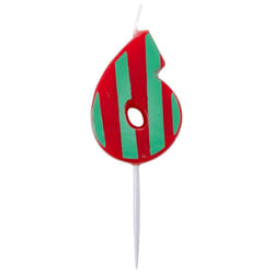 Amscan Number Candle - 7.6cm, 6 - Red/Green
