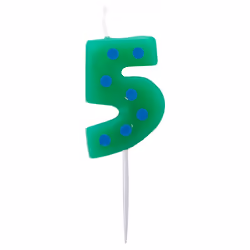 Amscan Number Candle - 7.6cm, 5 - Green/Blue