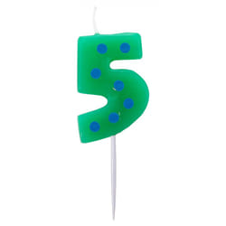 Amscan Number Candle - 7.6cm, 5 - Green/Blue