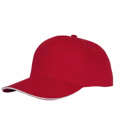 Bullet Unisex Ceto 5 Panel Sandwich Cap - One Size, Red