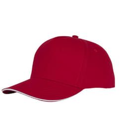 Bullet Unisex Ceto 5 Panel Sandwich Cap - One Size, Red