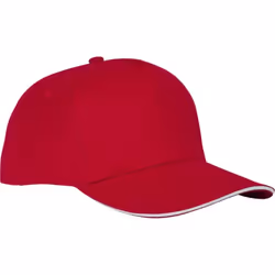 Bullet Unisex Ceto 5 Panel Sandwich Cap - One Size, Red