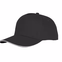 Bullet Unisex Ceto 5 Panel Sandwich Cap - One Size, Solid Black