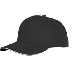 Bullet Unisex Ceto 5 Panel Sandwich Cap - One Size, Solid Black