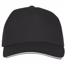 Bullet Unisex Ceto 5 Panel Sandwich Cap - One Size, Solid Black