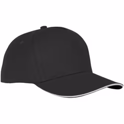Bullet Unisex Ceto 5 Panel Sandwich Cap - One Size, Solid Black