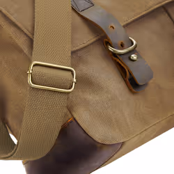 Quadra Heritage Waxed Canvas Messenger Bag - One Size, Olive Green