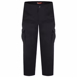 Duke Mens Robert-D555 Peached And Washed Cotton Cargo Trousers - 52R, Black