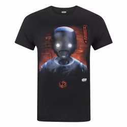 Star Wars Mens Rogue One K2S0 Robot T-Shirt - S, Black