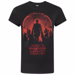 Star Wars Mens Rogue One Foil T-Shirt - L, Black/Red