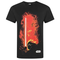 Star Wars Mens Darth Vader Lightsaber T-Shirt - L, Multicoloured
