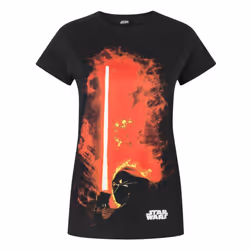 Star Wars Womens/Ladies Darth Vader Lightsaber T-Shirt - 2XL, Black