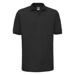 Russell Mens Ripple Collar & Cuff Short Sleeve Polo Shirt - 6XL, Black