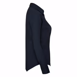 Russell Collection Ladies/Womens Long Sleeve Poly-Cotton Easy Care Fitted Poplin Shirt - M, French Navy