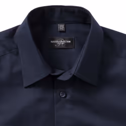 Russell Collection Mens Long Sleeve Easy Care Tailored Oxford Shirt - 18.5inch, Bright Navy