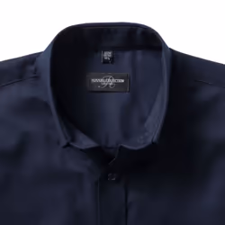 Russell Collection Mens Long Sleeve Easy Care Oxford Shirt - 20inch, Bright Navy