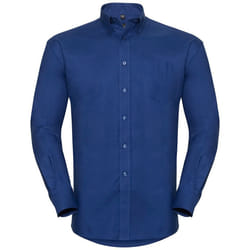 Russell Collection Mens Long Sleeve Easy Care Oxford Shirt - 18inch, Bright Royal