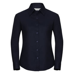 Russell Collection Ladies/Womens Long Sleeve Easy Care Oxford Shirt - XS, Bright Navy