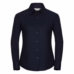 Russell Collection Ladies/Womens Long Sleeve Easy Care Oxford Shirt - L, Bright Navy