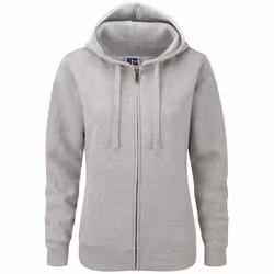 Russell Mens Authentic Full Zip Hooded Sweatshirt / Hoodie - 4XL, Light Oxford