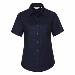 Russell Collection Ladies/Womens Short Sleeve Easy Care Oxford Shirt - XS, Bright Navy