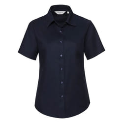 Russell Collection Ladies/Womens Short Sleeve Easy Care Oxford Shirt - M, Bright Navy