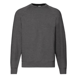 Fruit Of The Loom Mens Raglan Sleeve BelcoroÂ® Sweatshirt - 2XL, Dark Heather
