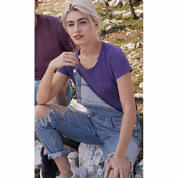 Fruit Of The Loom Ladies/Womens Lady-Fit Valueweight Short Sleeve T-Shirt - 2XL, Heather Purple