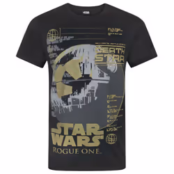 Star Wars Mens Rogue One Metallic Death Star T-Shirt - S, Multicoloured