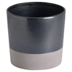 Hill Interiors Metallic Ceramic Planter - S, Grey