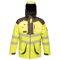 Regatta Mens Hi-Vis Waterproof Reflective Parka Jacket - M, Yellow/Grey