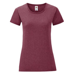 Fruit Of The Loom Womens/Ladies Iconic T-Shirt - XL, Heather Burgundy