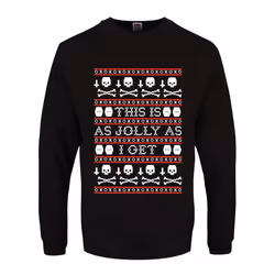 Grindstore Mens This Is As Jolly As I Get Christmas Jumper - M, Black