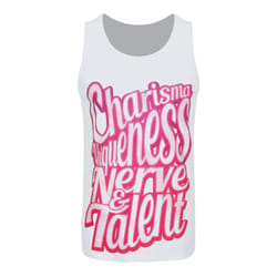 Grindstore Mens Charisma Uniqueness Nerve and Talent Sub Vest - S, White/Pink