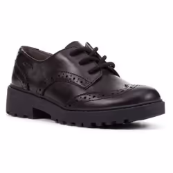 Geox Girls J Casey G. N Lace Up Leather School Shoe - 3 UK, Black