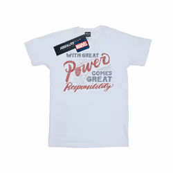 Marvel Mens Spider-Man Great Responsibility T-Shirt - L, White