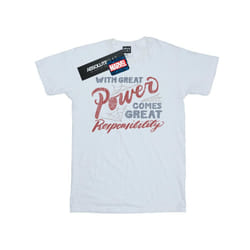 Marvel Mens Spider-Man Great Responsibility T-Shirt - L, White